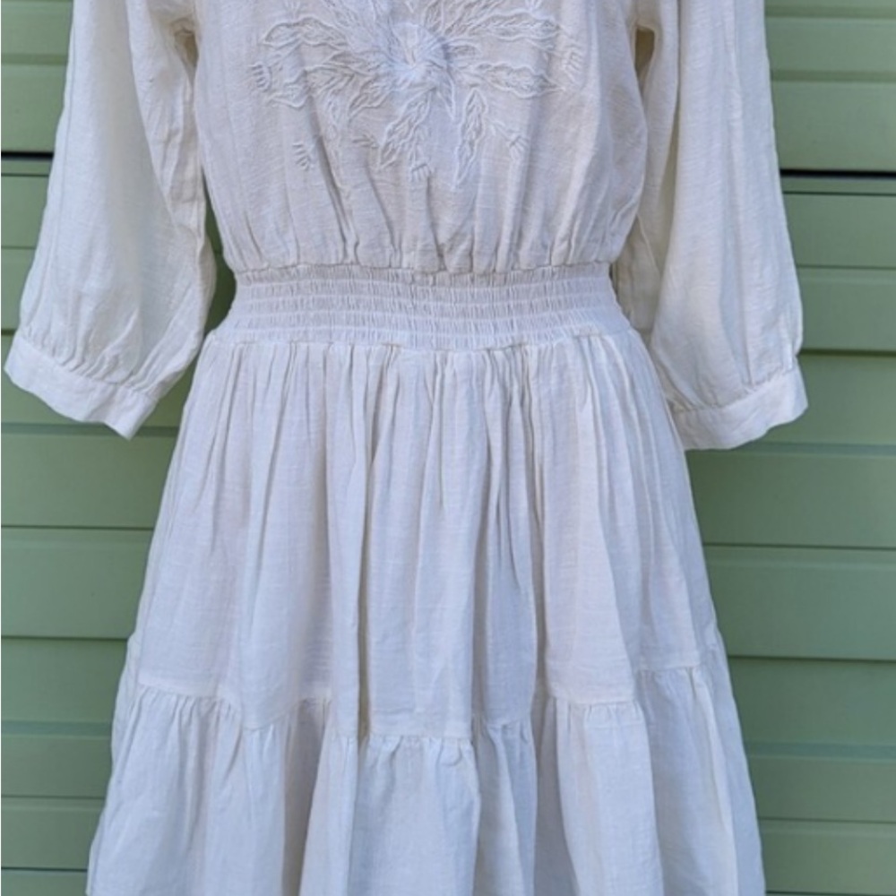 Zara Cream Long Sleeve Dress